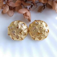 Vintage Jewelry 西洋古董飾品 金色調 布希曼 夾式耳環