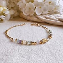 雙子座水晶手鍊手環 | 黃水晶 螢石 白月亮石 | 十二星座守護石