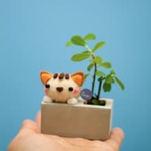 【獨家手作】清水模微景植栽 貓咪款 免縫 手作DIY材料包聖誕禮物