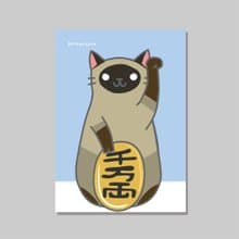 原創A3海報/招財貓_島貓一支/設計/貓咪/裝飾畫