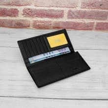 12卡1照男夾-貴族十字紋薄型牛皮長夾30811