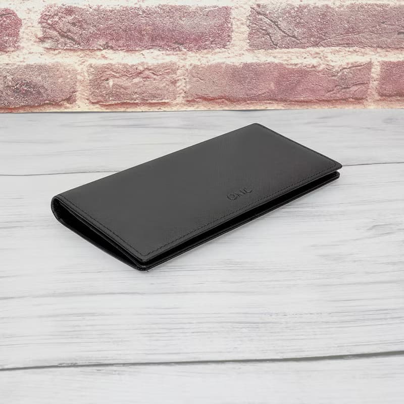 12卡1照男夾-貴族十字紋薄型牛皮長夾30811