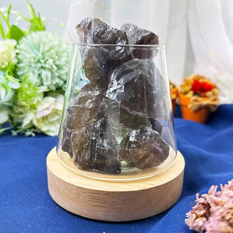 【MU工坊】茶水晶擴香石/水晶擴香燈/碎石/室內香薰/淨化小夜