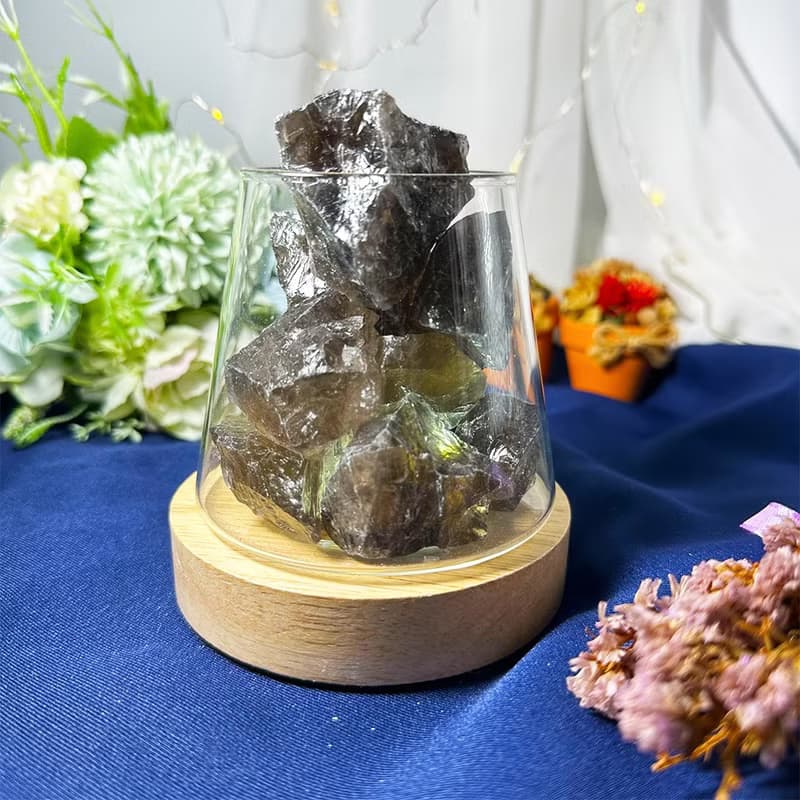 【MU工坊】茶水晶擴香石/水晶擴香燈/碎石/室內香薰/淨化小夜