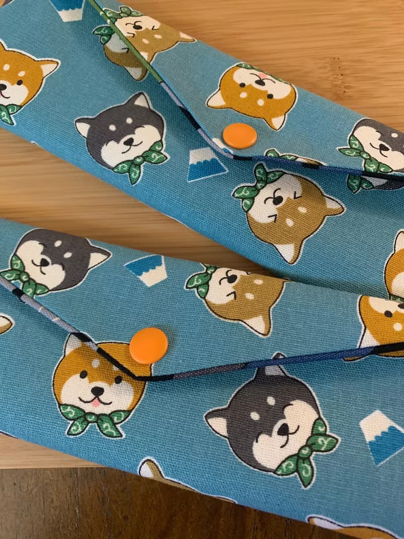 文青風環保純棉筷袋  柴柴愛旅行 湖水藍日本 潮物 收納 手作餐具