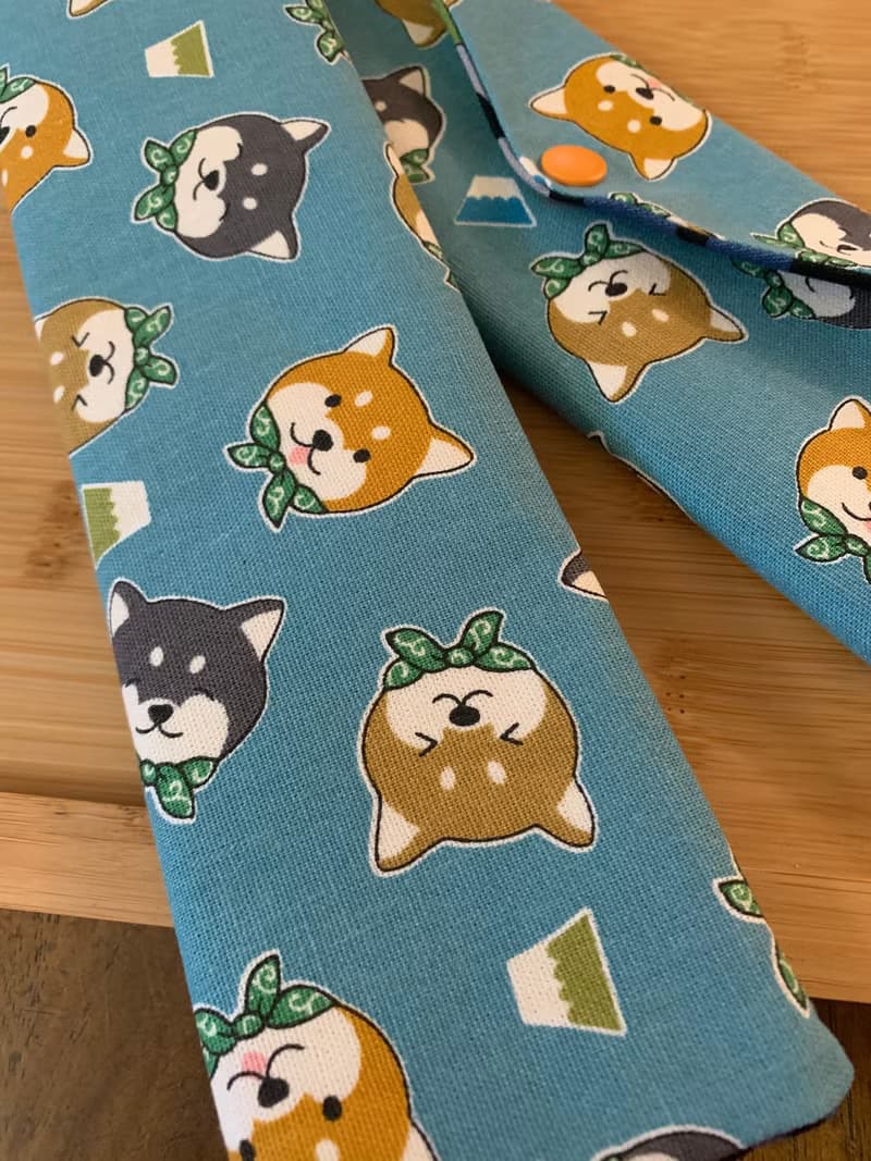 文青風環保純棉筷袋  柴柴愛旅行 湖水藍日本 潮物 收納 手作餐具