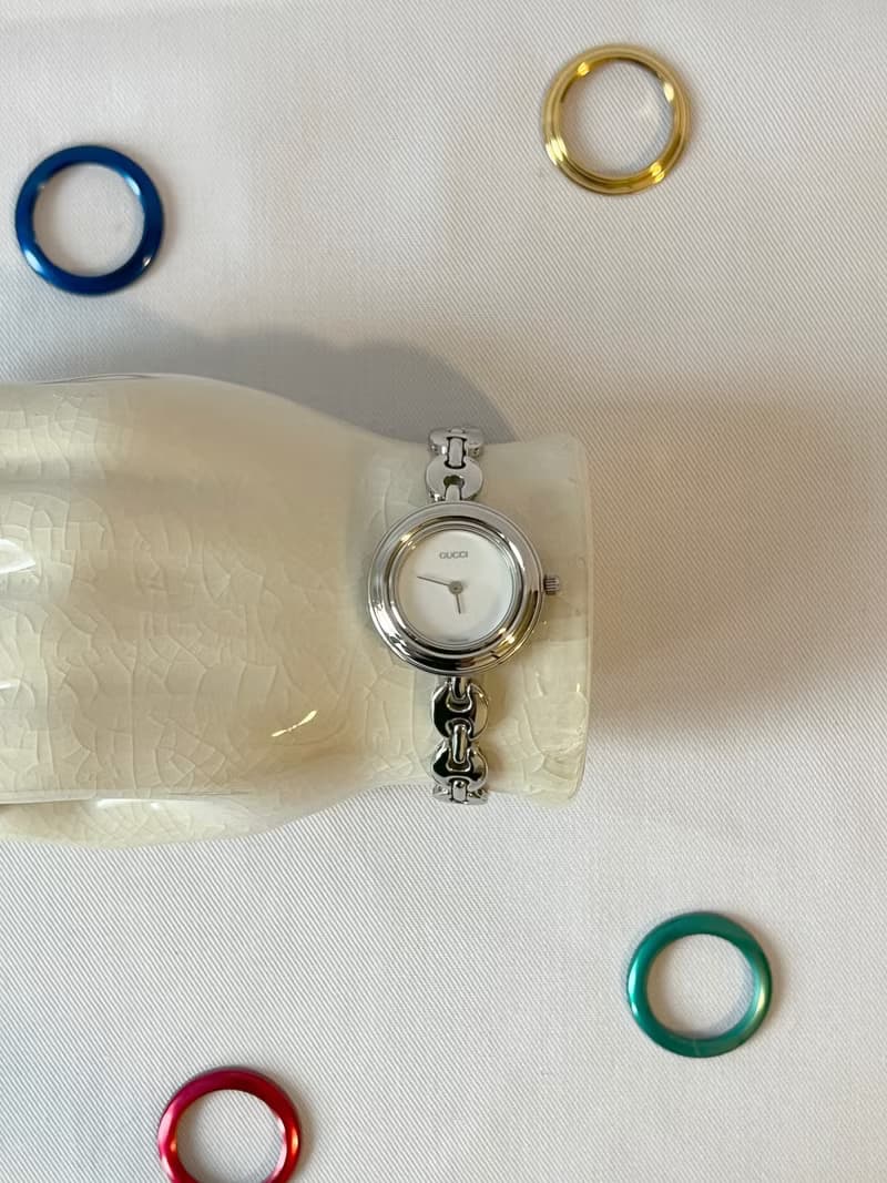 Gucci Change Bezel銀色中古手錶 6色外圈正常運作手鏈可按長度拆