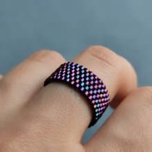 Purple beaded ring | Handmade bead jewelry | Elegant ring | Unique jewelry