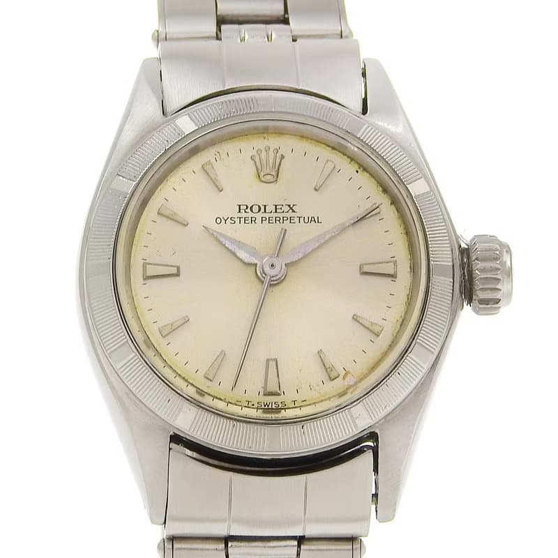 【日本直送】ロレックス ROLEX オイスターパーペチュアル 腕時計 サンダーバードベゼル 6623 SS 自動巻き シルバー文字盤 レディース【中古】