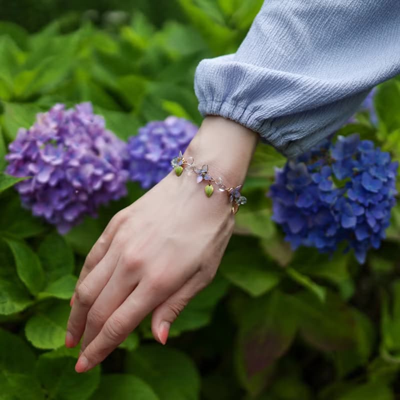 しっとり紫陽花のブレスレット