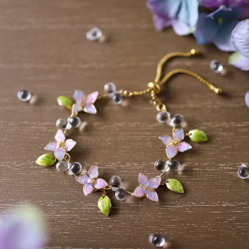 しっとり紫陽花のブレスレット