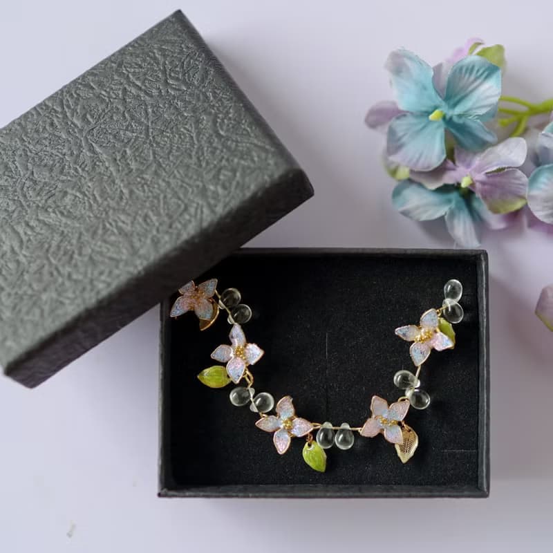 しっとり紫陽花のブレスレット
