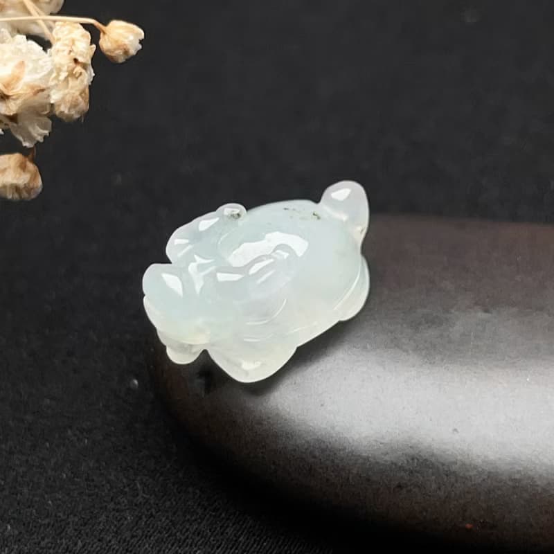 冰種翡翠龍龜 | 天然緬甸玉翡翠A貨