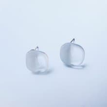 White Square Earring