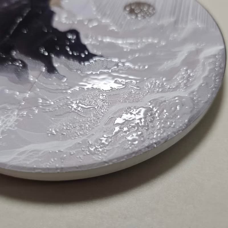 掌中山水 晶雕陶瓷吸水杯墊