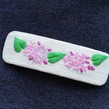 浪漫情人節禮物/手刺繡紫丁香彈簧髮夾