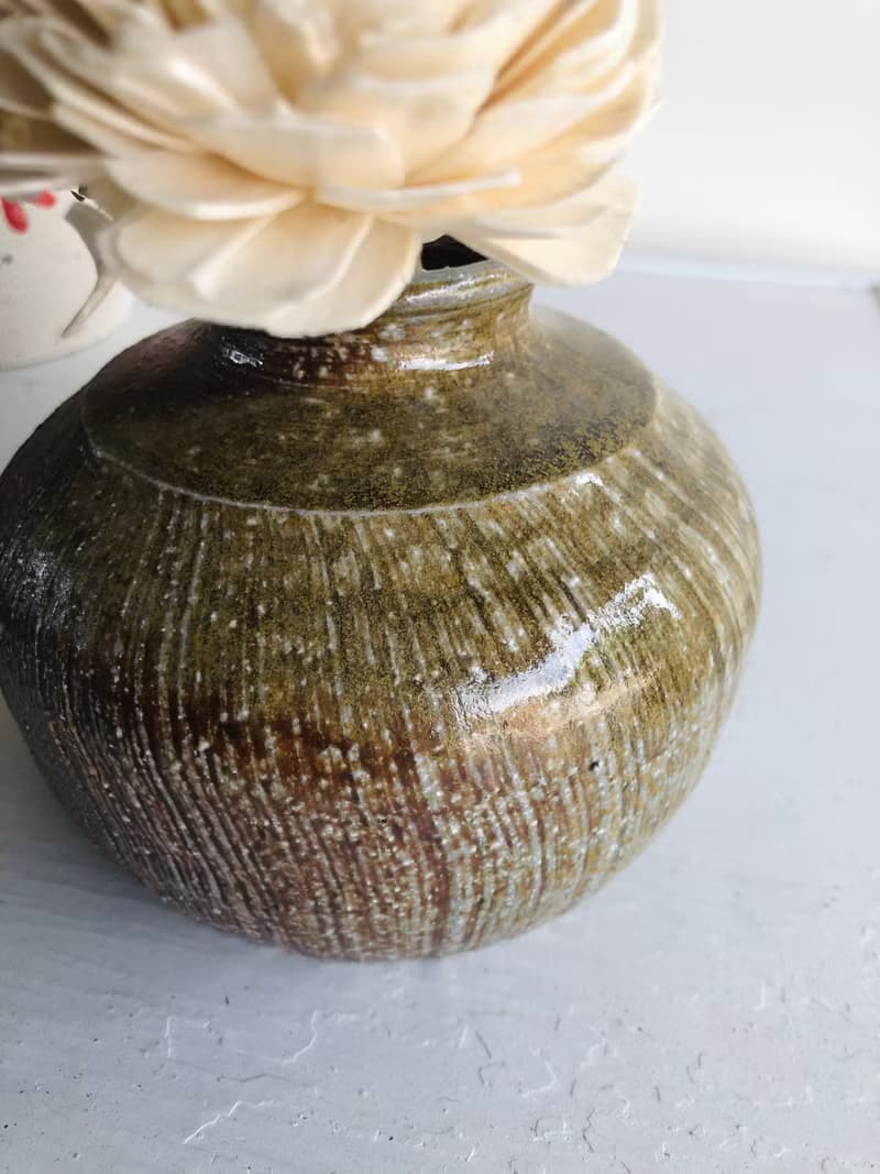 質感線條 柴燒花器 自然落灰 手工製作 花瓶 擴香瓶 陶器