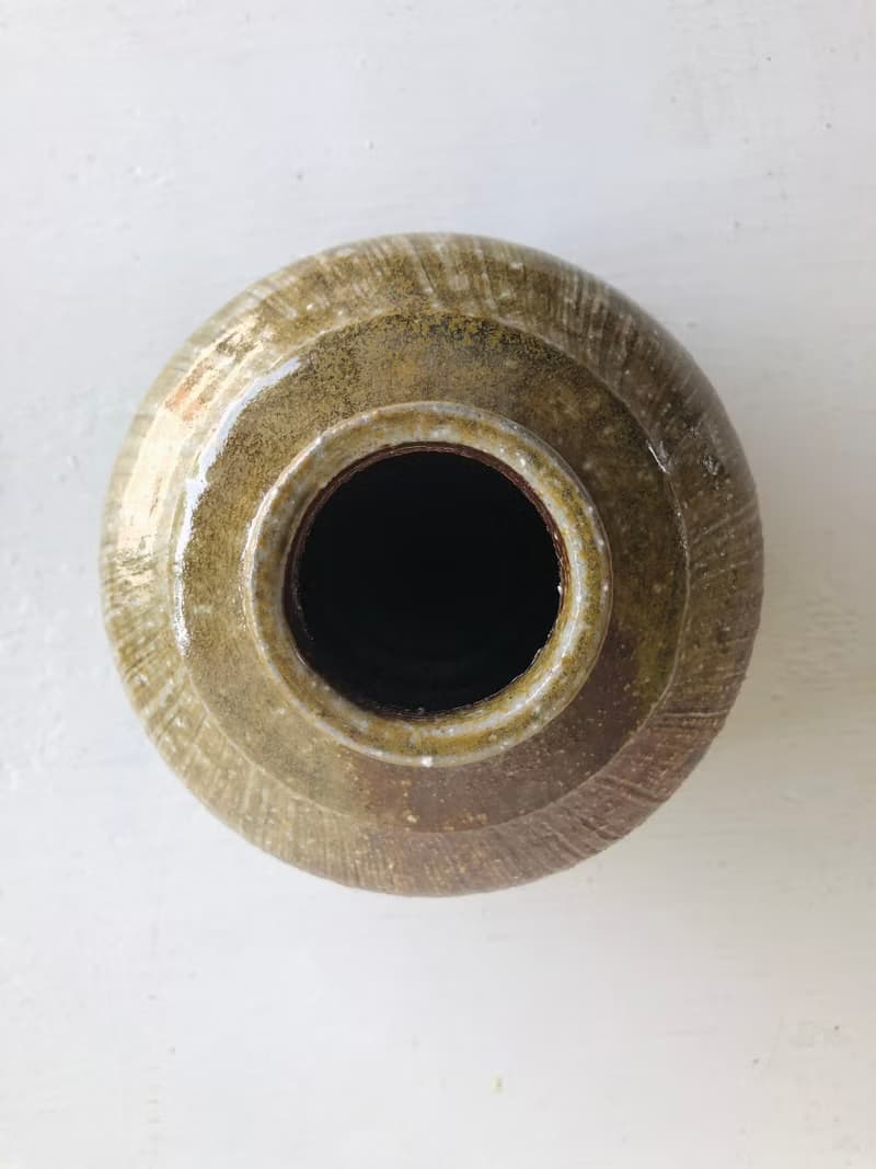 質感線條 柴燒花器 自然落灰 手工製作 花瓶 擴香瓶 陶器
