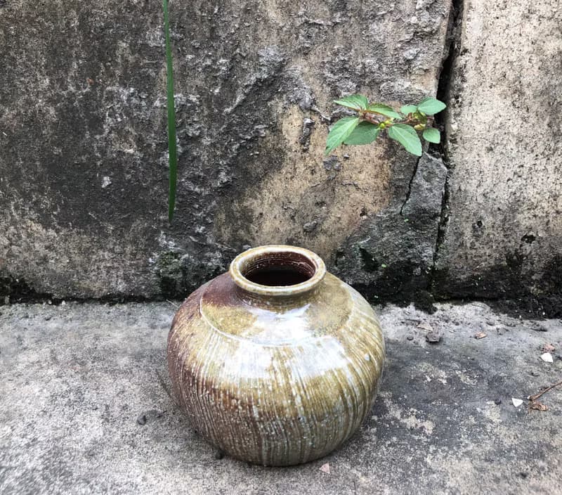 質感線條 柴燒花器 自然落灰 手工製作 花瓶 擴香瓶 陶器