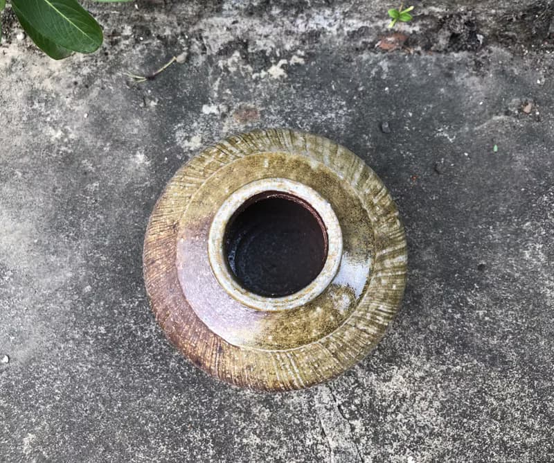 質感線條 柴燒花器 自然落灰 手工製作 花瓶 擴香瓶 陶器