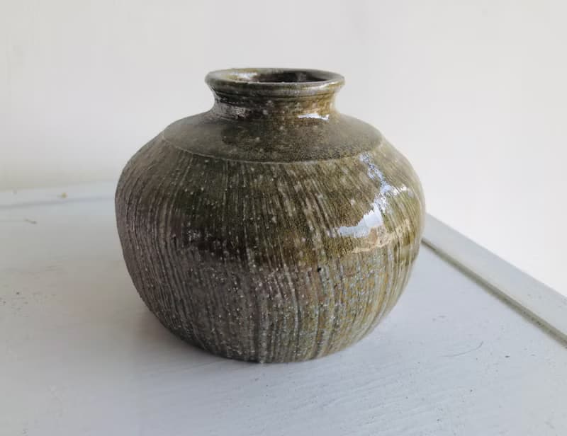 質感線條 柴燒花器 自然落灰 手工製作 花瓶 擴香瓶 陶器