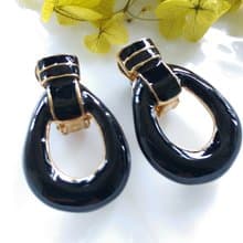 Vintage Jewelry 西洋古董飾品 個性 摩登 黑色調 夾式耳環