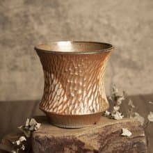 大盆∣柴燒盆缽∣手刻紋理、局部志野釉∣塊根多肉植物、手工作品