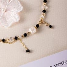 最近好嗎。白幽靈方糖 尖晶石 月光石 14K包金 水晶礦石手鍊