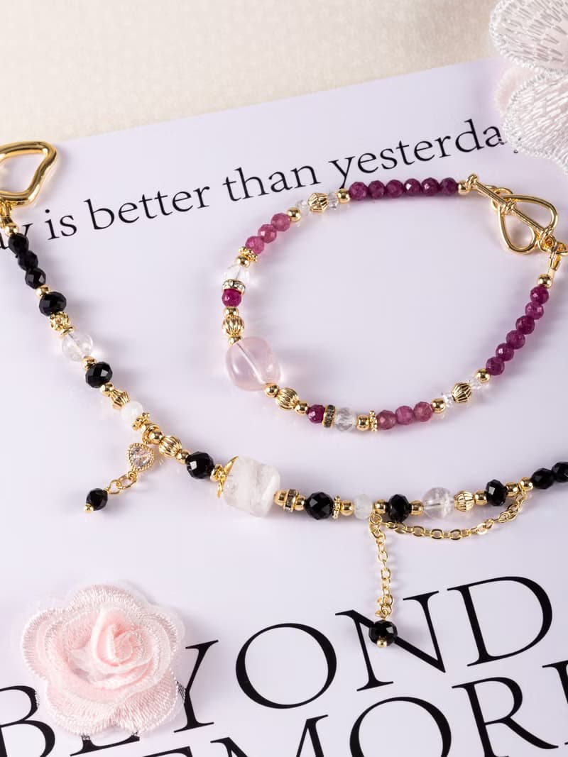 最近好嗎。白幽靈方糖 尖晶石 月光石 14K包金 水晶礦石手鍊