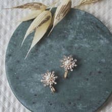 煙花 華麗鋯石貼耳夾