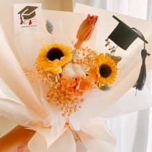 黃色向日葵永生乾燥花束 畢業花束  送禮 生日禮  韓式花束