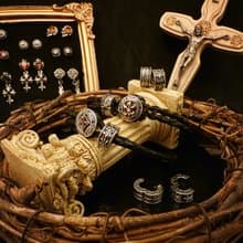 【巴洛克系列】巴洛克經典皮革手鍊 Silver 925