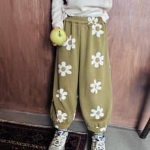 秋季針織花朵運動褲 / 休閒褲子 童裝
