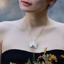 【蝴蝶蘭】春季新品炫彩珍珠水晶陶瓷鎖骨鏈項鏈胸針