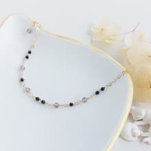 冰種黑曜石 + 黑尖晶石  x 14KGF手鍊