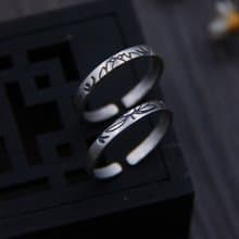 Real S 925 Sterling Silver Lovers Opening Rings Simple Fashion Ethnic Handmade