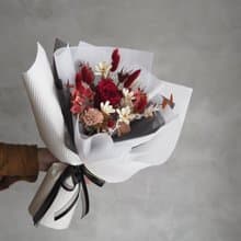 熱情紅色永生玫瑰花束