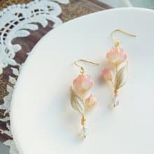 花露 • 粉紅 - 手工樹脂耳環飾品新年禮物