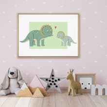 溫馨相望-療癒恐龍掛畫/送禮小物/兒童房裝飾畫/可愛禮物推薦