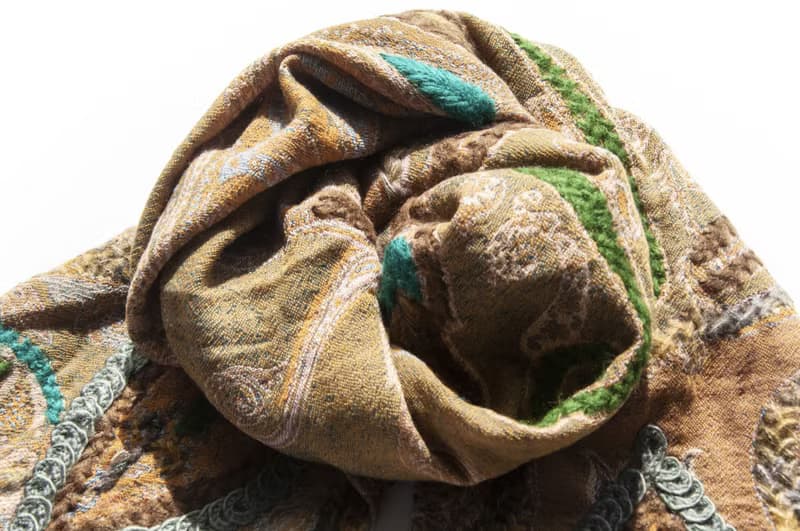 喀什米爾Cashmere/水煮羊毛披肩/針織圍巾/刺繡圍巾/羊絨披巾-花