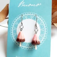 *福利品 / 展示品* 手作仿真黏土 草莓巧克力 耳環 不繡鋼耳勾