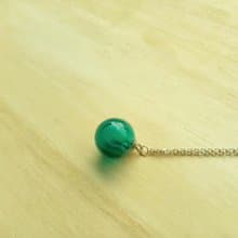 圓球琉璃精油瓶不鏽鋼項鍊 (兩種尺寸)