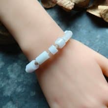 天然緬甸桶珠紫羅蘭冰種翡翠 骨干小珠 手串手鍊