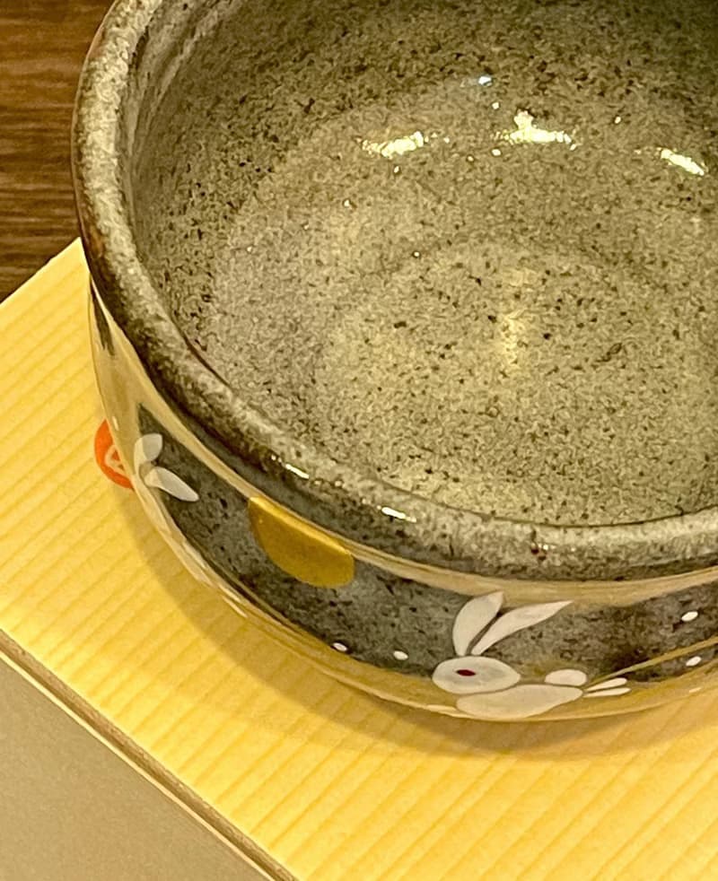 九谷燒-抹茶碗 金月玉兔