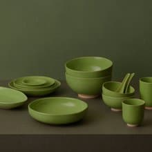 KOGA 許家陶器品 陶質六角深盤 (丹青)