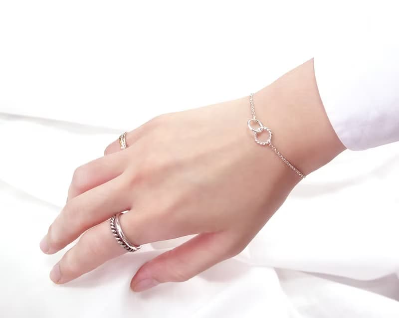 捲捲麻花 925純銀手鍊 細版 女生手鍊 刻字訂製