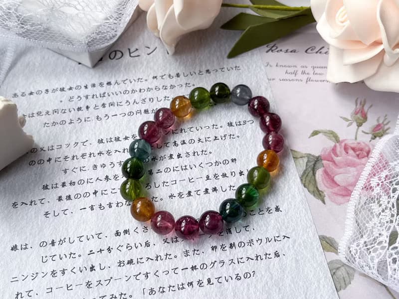 【一物一圖】老礦冰透9mm色標碧璽 電氣石手鍊