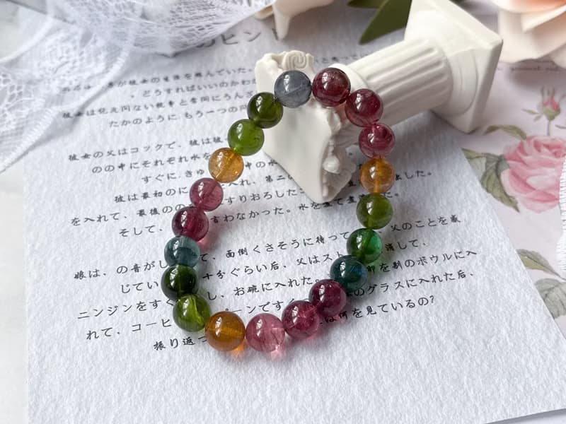【一物一圖】老礦冰透9mm色標碧璽 電氣石手鍊