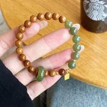 和田玉庫克雙拼手鏈