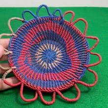 復古裝飾托盤水果籃圓形乾拼盤麵包托盤